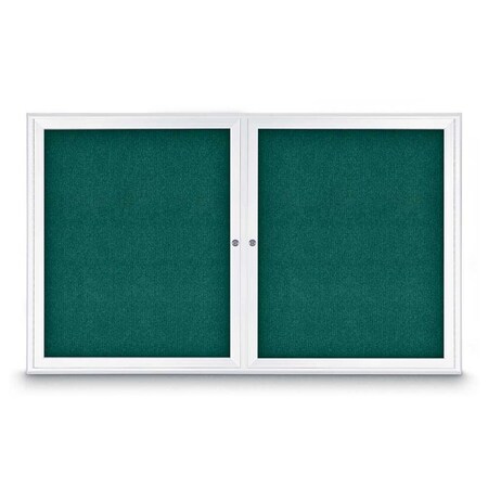 United Visual Products Sliding Door Indoor Enclosed Corkboard, 9 UV9030ACS-BRONZE-PUMICE